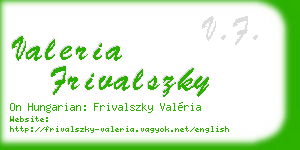 valeria frivalszky business card