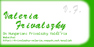 valeria frivalszky business card